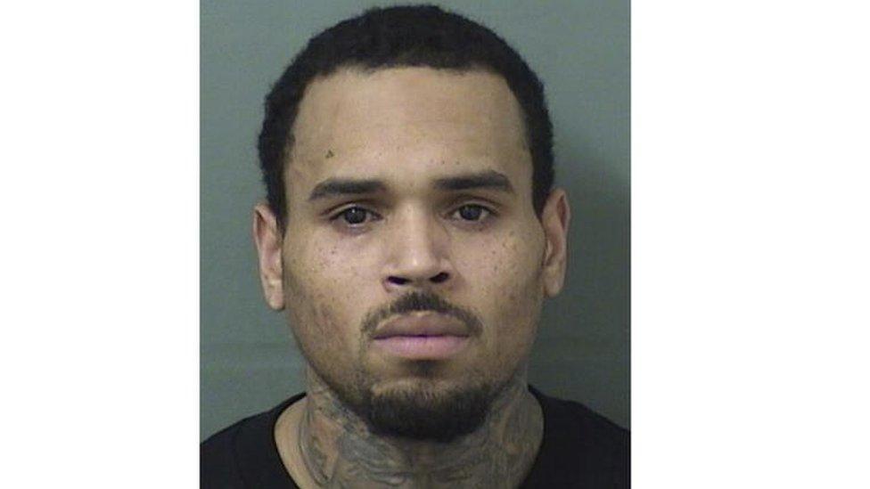 Chris Brown in a police booking photograph