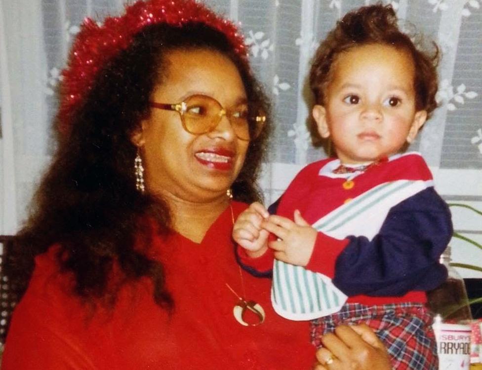 Bilal Harry Khan with his mother