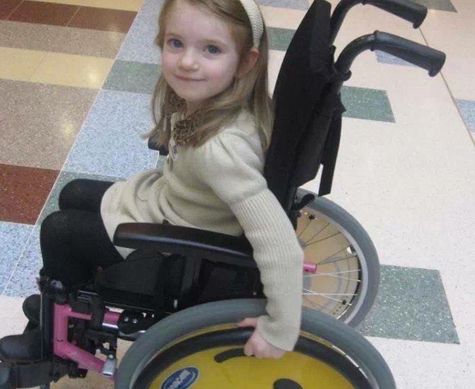 Ruby Hamilton in her wheelchair