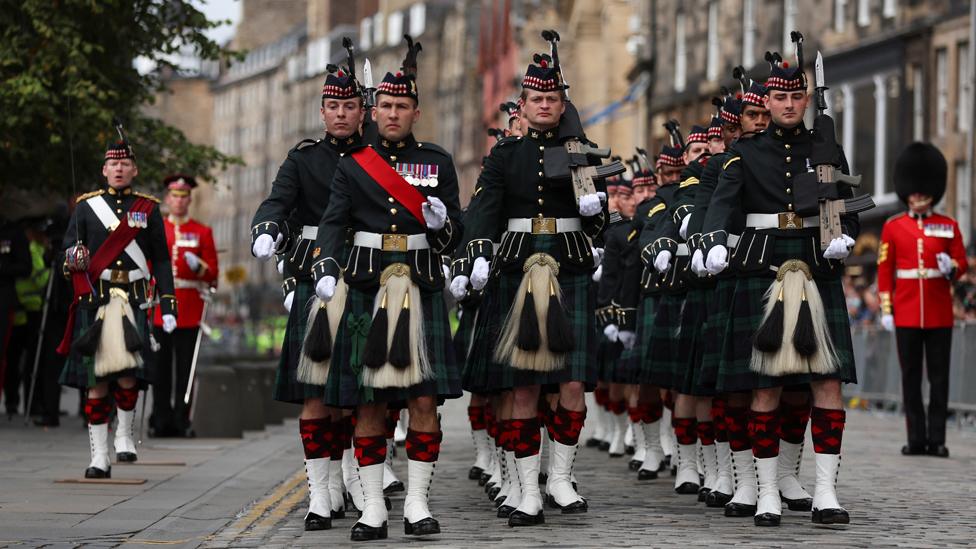 A procession at the proclamation event in Edinburgh on Sunday