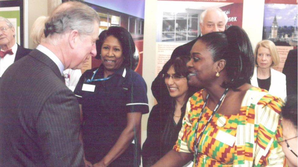 Rose Amankwaah and the then Prince Charles