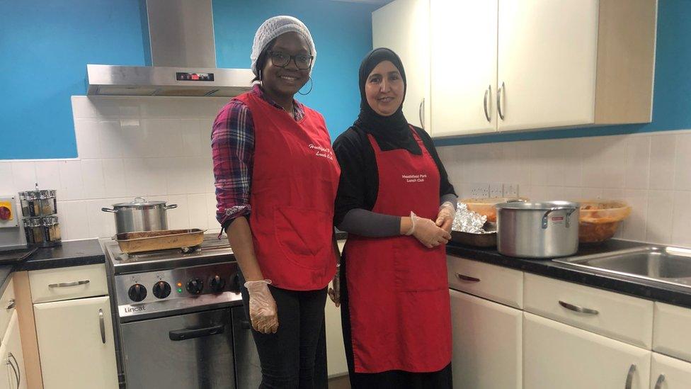 Volunteers in the kitchen at Fifth Avenue