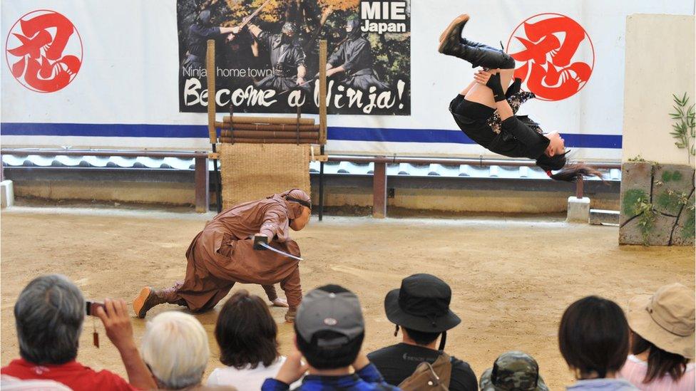 A 'ninja' performance at the Iga Ninja Museum in June 2012