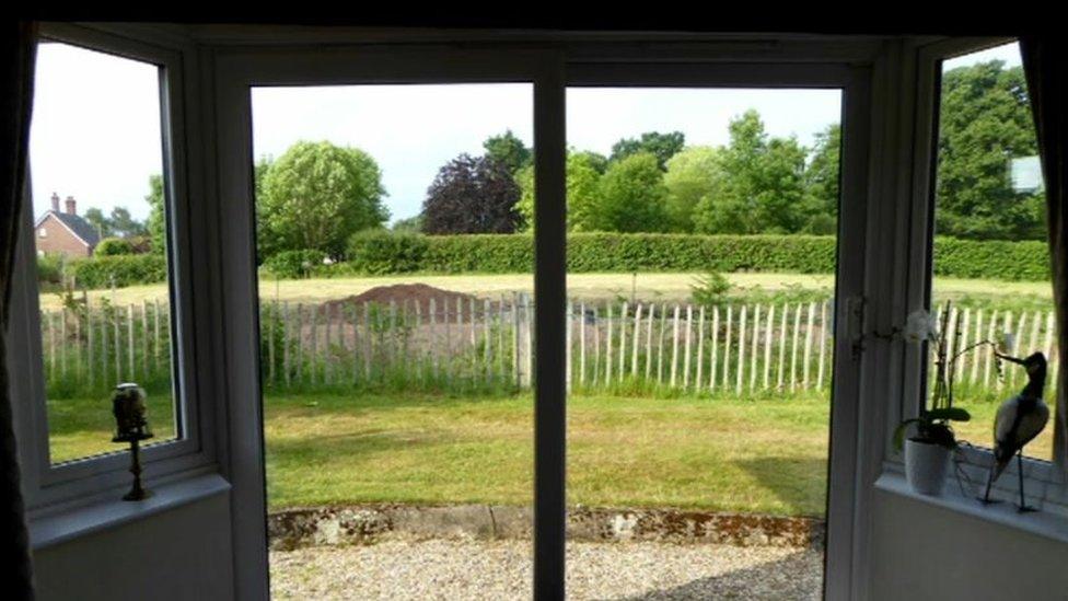 The living room view before the building was erected