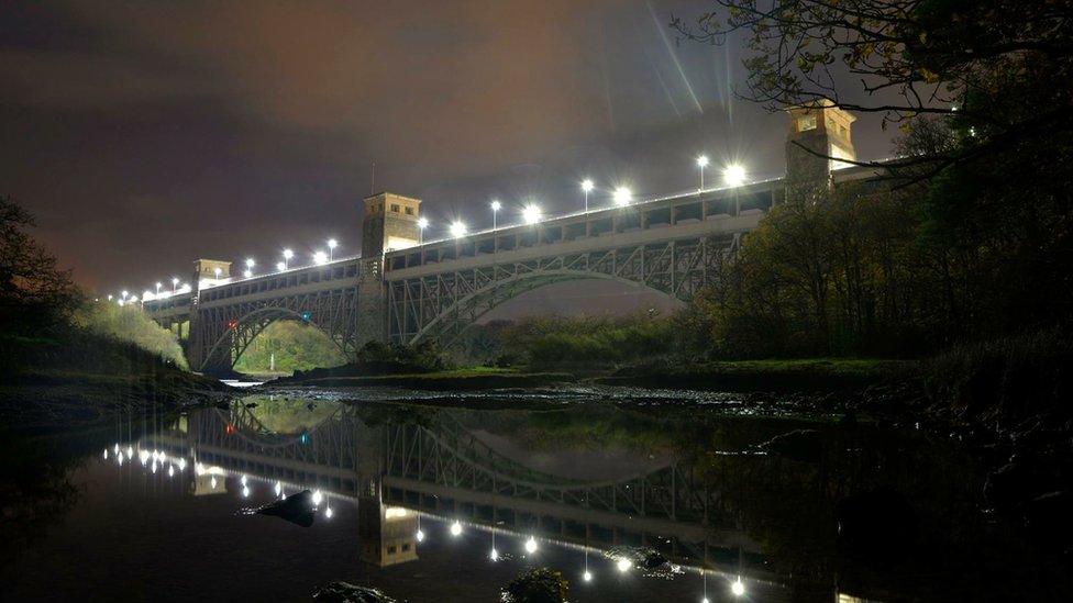 The Britannia Bridge, which links Anglesey to mainland Wales, as seen by Kai Daniel.