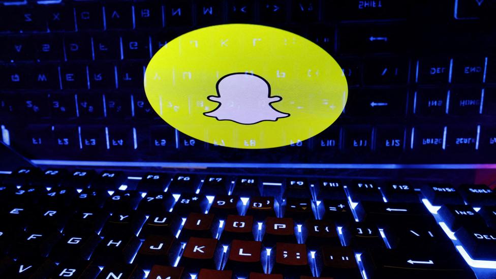 Snapchat logo on laptop