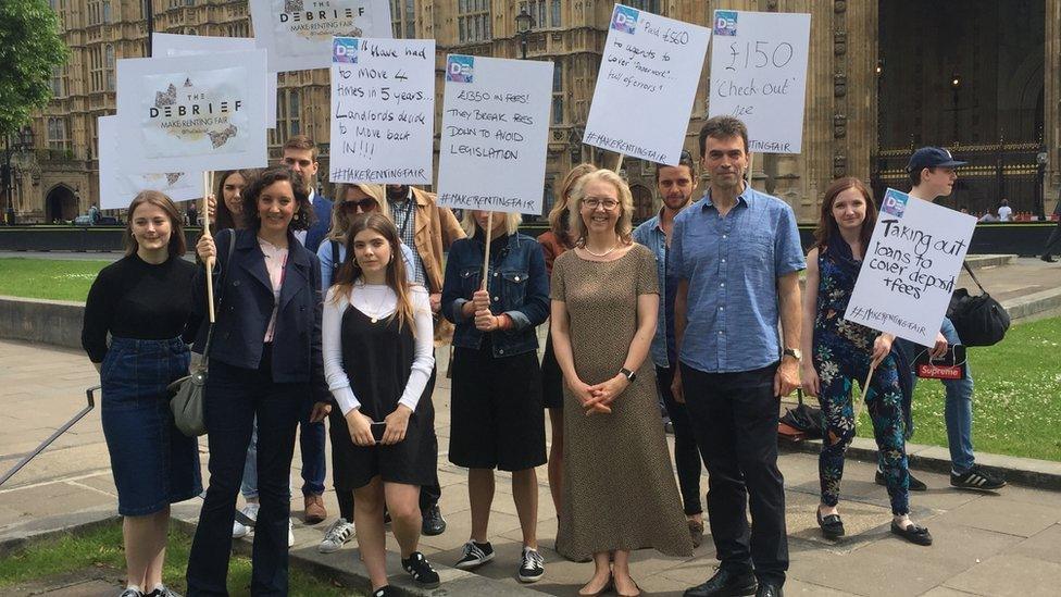 Victoria Spratt (centre left) and Baroness Olly Grender (centre right) who put forward the changes to the Renters' Rights Bill