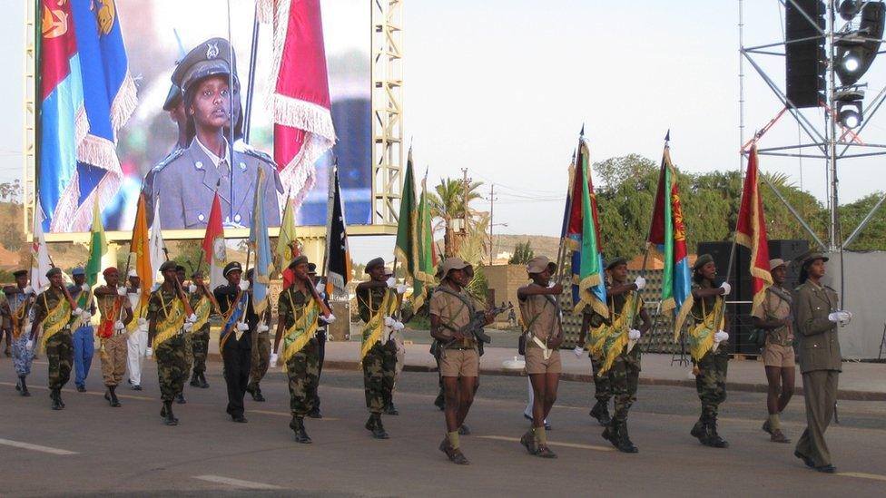 A military parade in Asmara, Eritrea