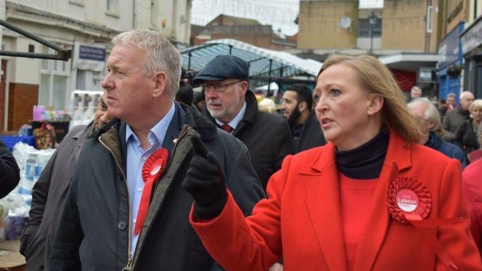 Ian Lavery with Labour's Walsall North candidate Gill Ogilvie