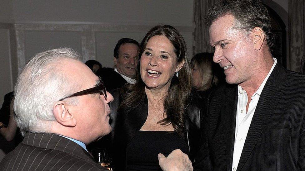 Director Martin Scorsese with Goodfellas stars Lorraine Bracco and Ray Liotta in 2012