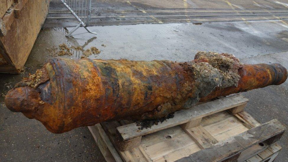 Portsmouth dredging cannon find