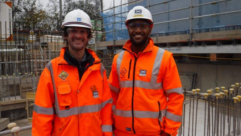 Simon Taylor and Kadar Duale at Crossrail Stepney Green sight