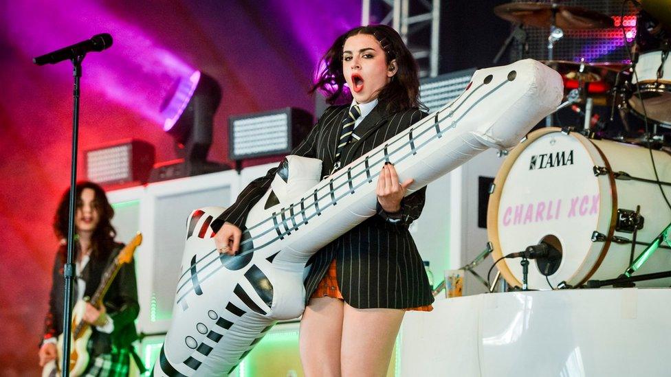 Charli XCX at Glastonbury in 2015