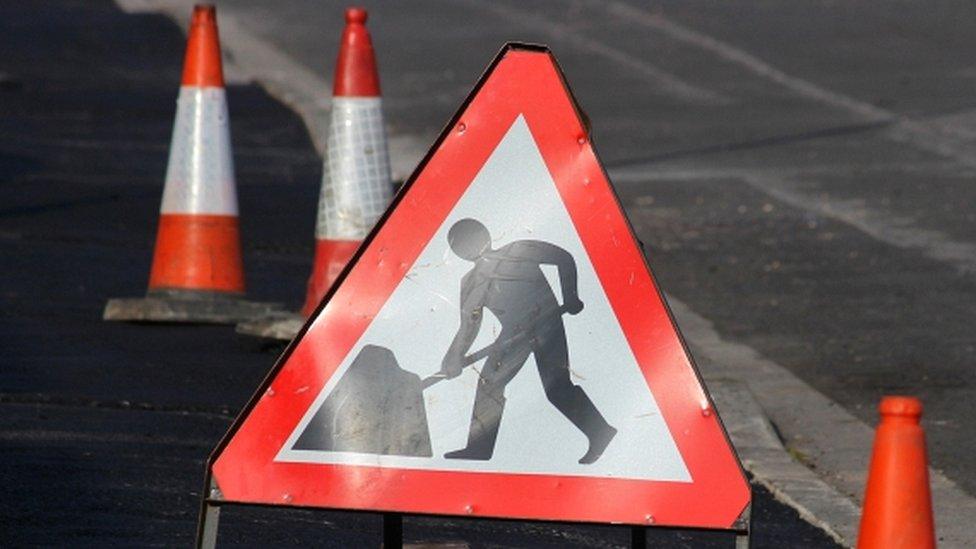 Roadworks sign