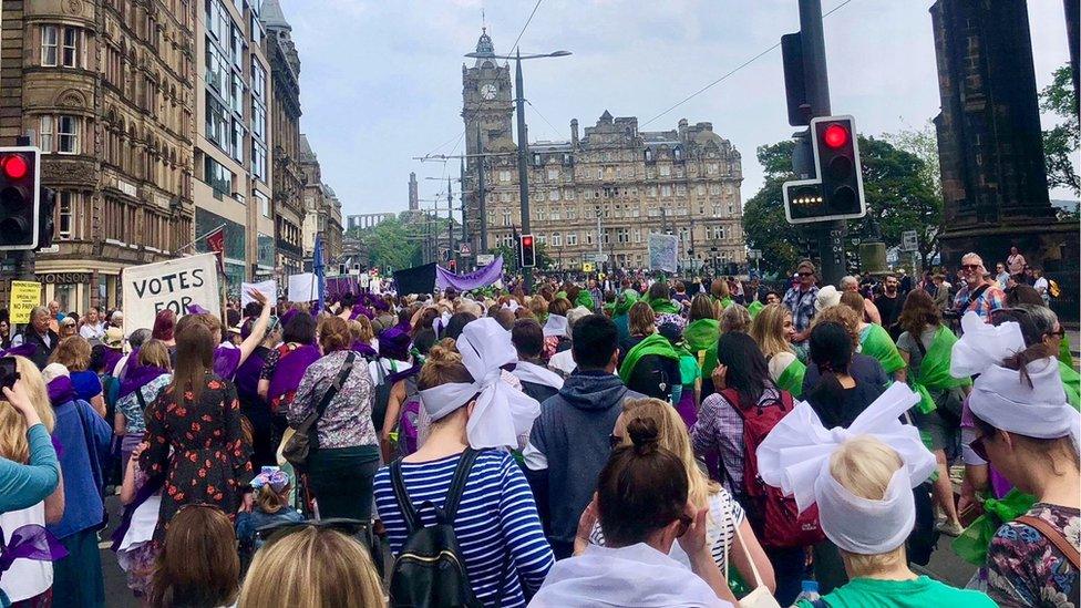 Marchers in Edinburgh