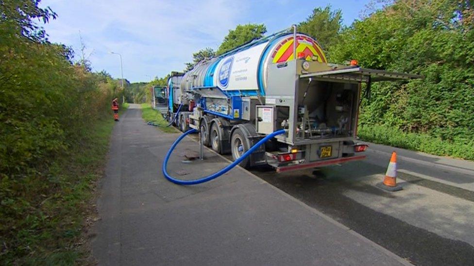 Burst pipe near Falmer