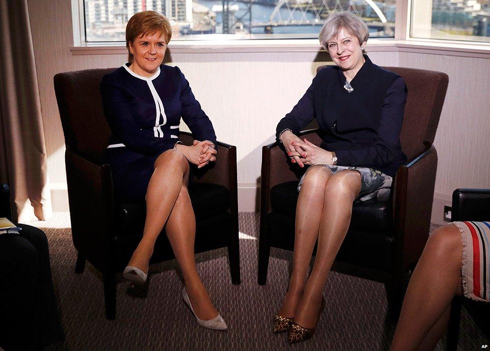 Nicola Sturgeon and Theresa May