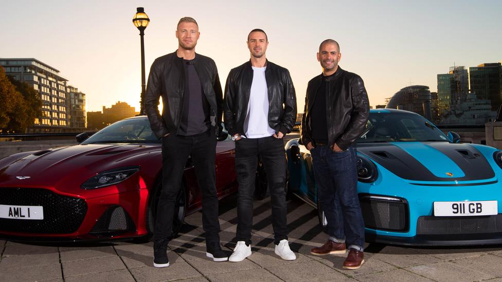 Freddie Flintoff, Paddy McGuinness and Chris Harris