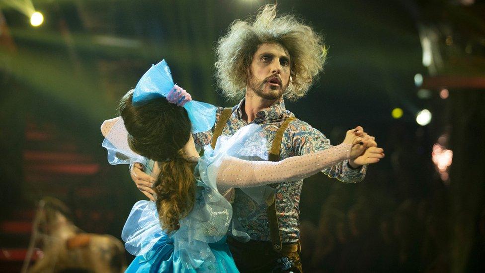 Seann Walsh and Katya Jones dancing the Viennese Waltz