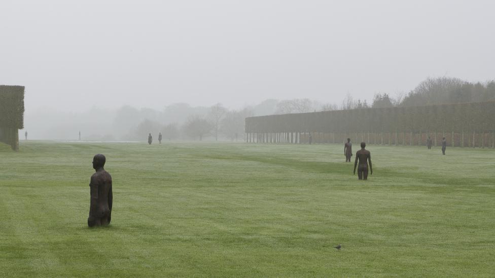 Antony Gormley's Time Horizon installation at Houghton Hall, Norfolk,