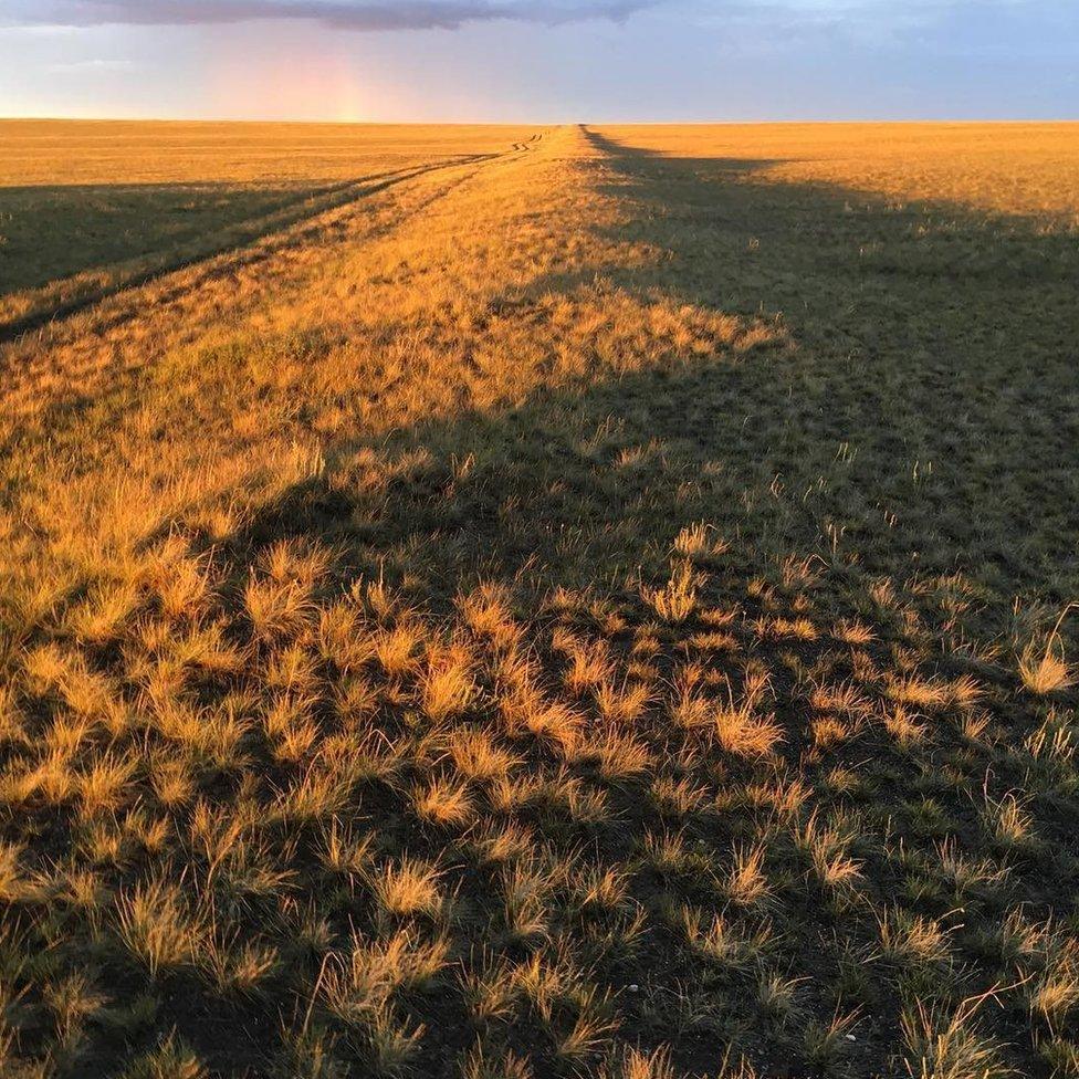 Wall of Genghis Khan in Mongolia