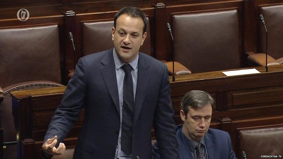 Leo Varadkar speaking in the Irish Parliament