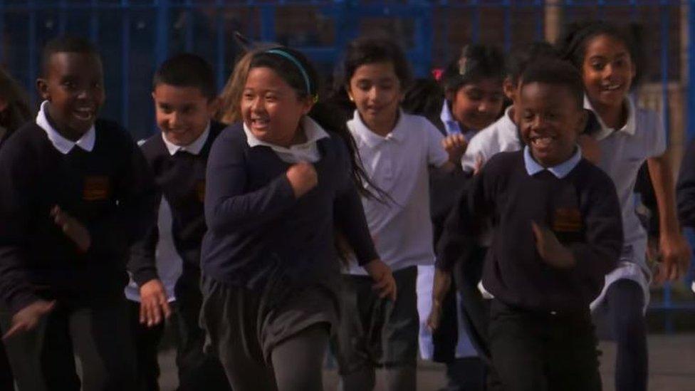 Children running daily mile