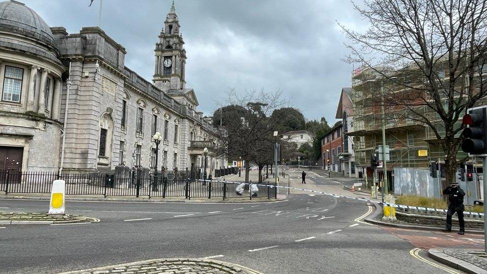 A police cordon in Torquay