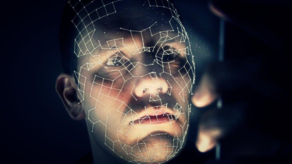 Facial recognition software analyses faces