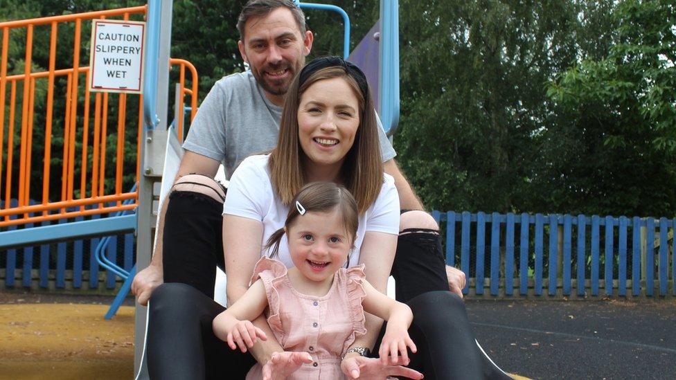 Playtime at Hope House for Amelia and her parents Charlotte and Dave