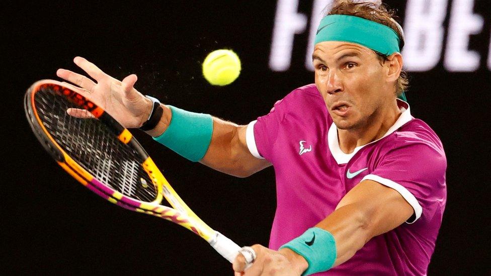 Spain's Rafael Nadal playing in his semi final match against Italy's Matteo Berrettini