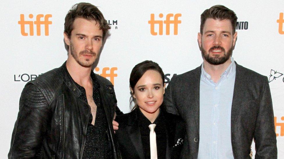 Sam Keeley, Ellen Page and David Freyne