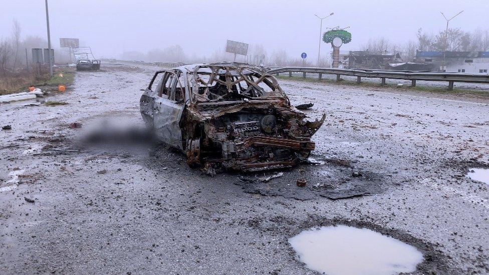 Burnt-out car