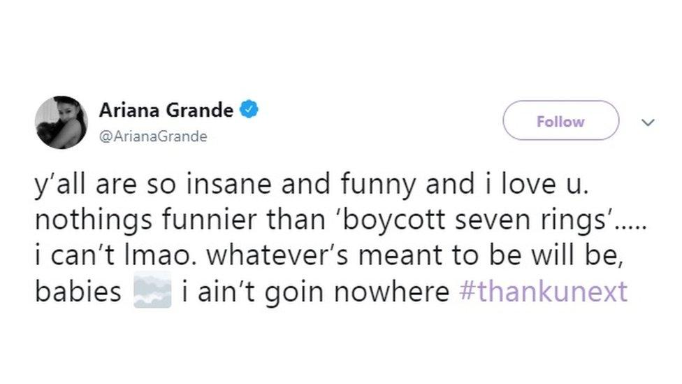 ariana grande tweet