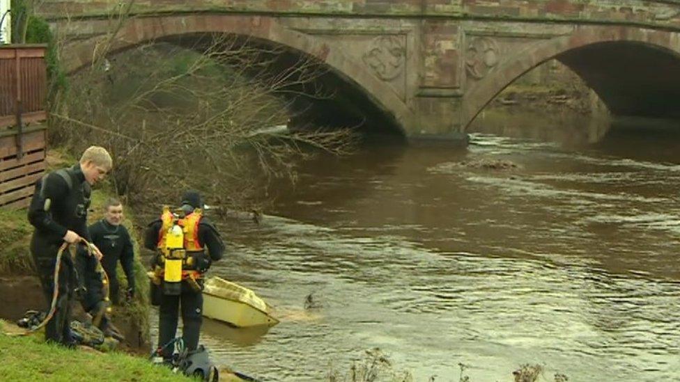 Divers examine Appleby bridge