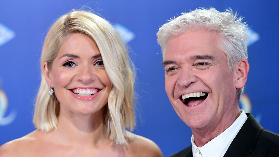 Holly Willoughby (left) and Phillip Schofield attending the launch of Dancing On Ice 2020, held at Bovingdon Airfield, Hertfordshire