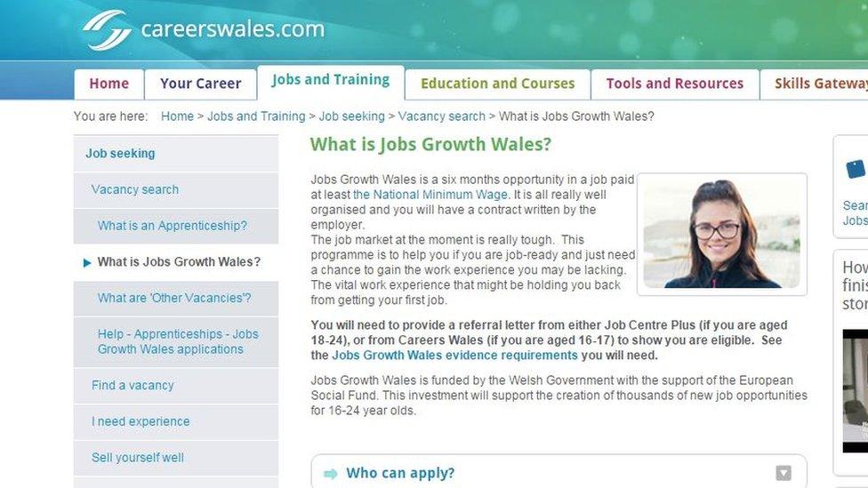 Caeers Wales website