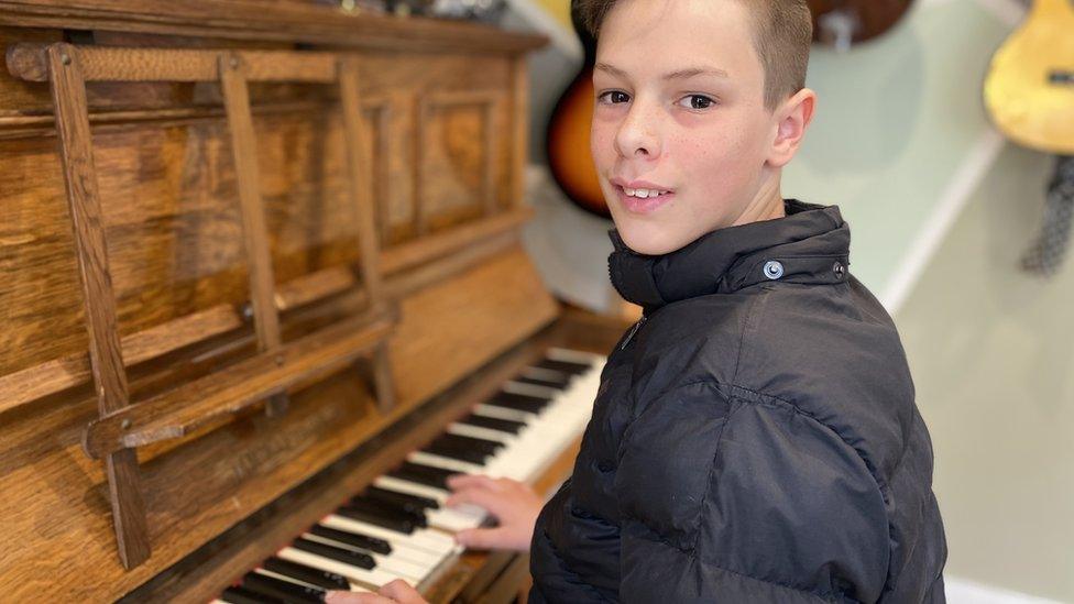 Jake playing the piano