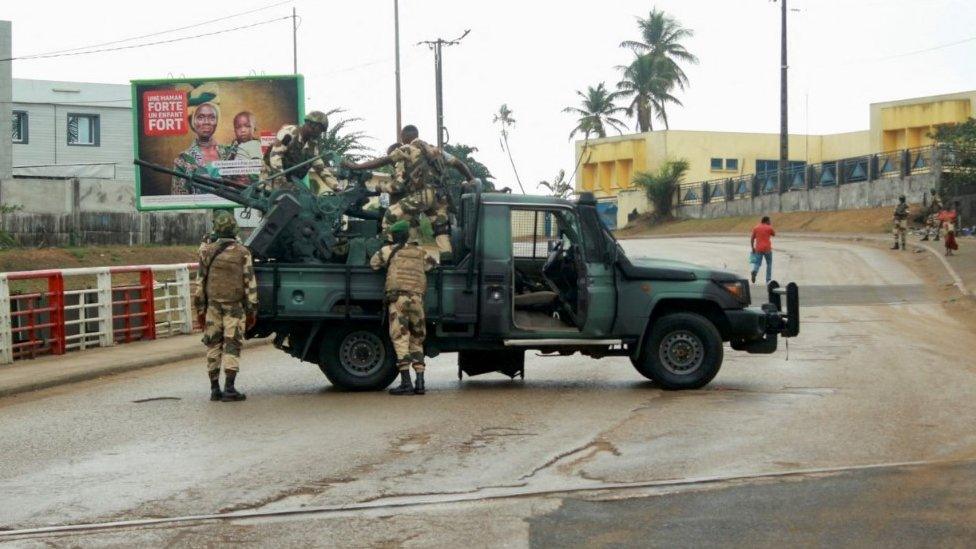 Republican Guard soldiers in Gabon