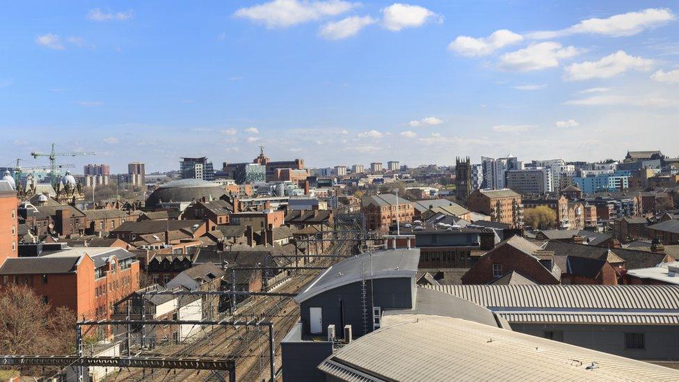 Rail line in Leeds