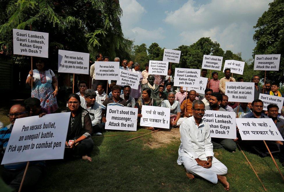 Protestors in Ahmedabad