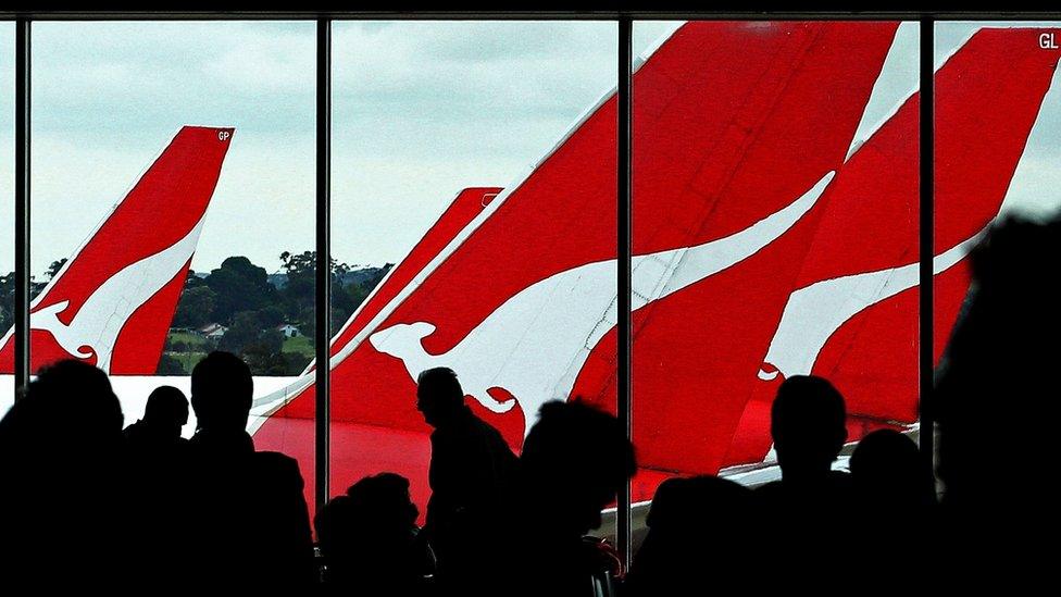 Boarding gate for Qantas flights