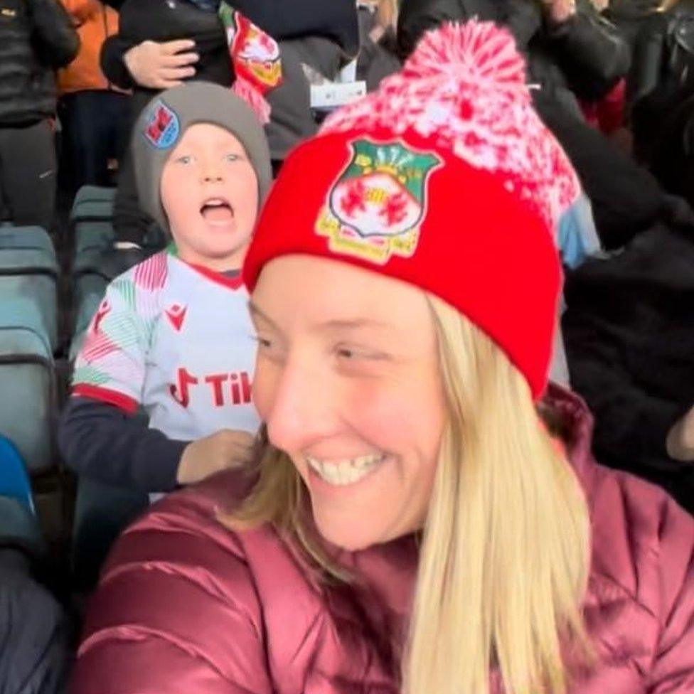 Pavlina at the Racecourse ground in Wrexham where the football club play