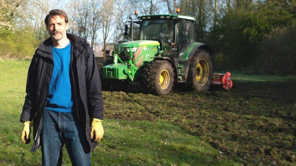 Patrick Grant at the field in Blackburn