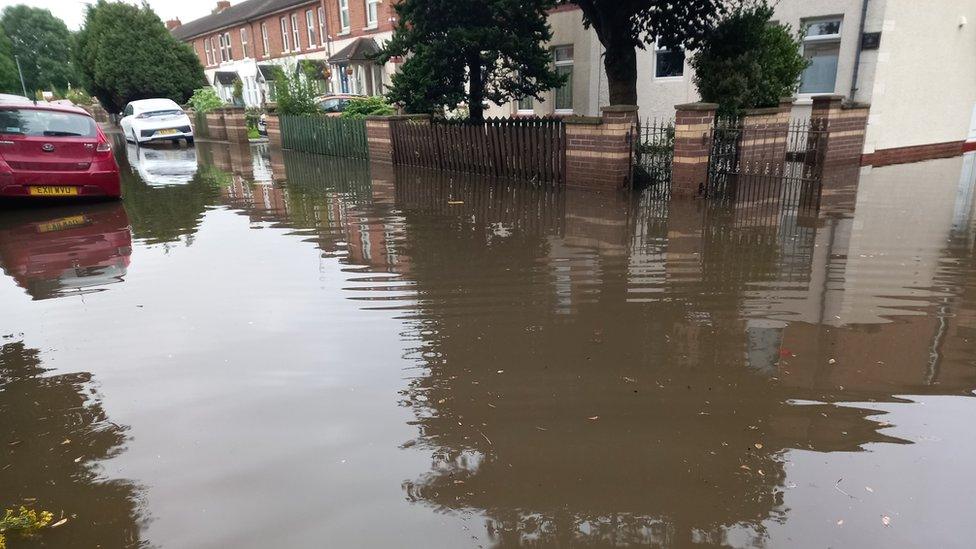 Flooding on Fieldview Close, Port Clarence, in August