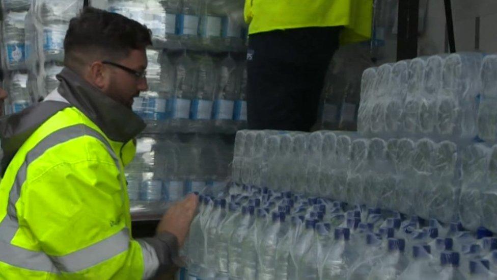 Water being delivered to vulnerable people