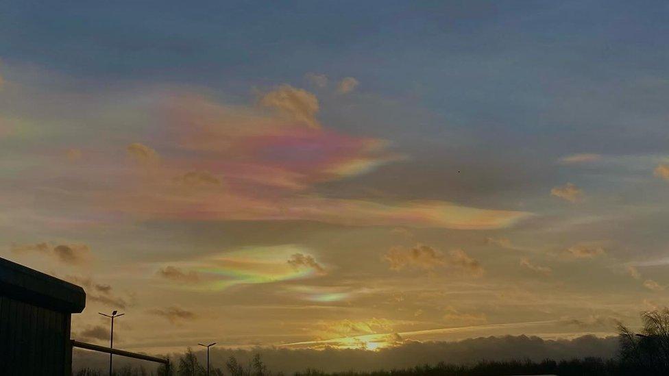 Nacreous clouds over Wymondham, Norfolk