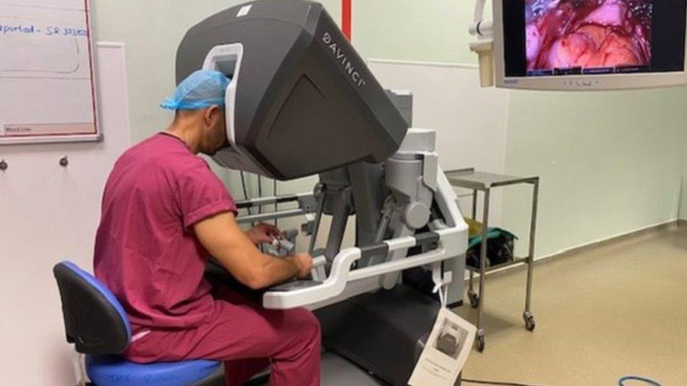 Robotic surgery under way