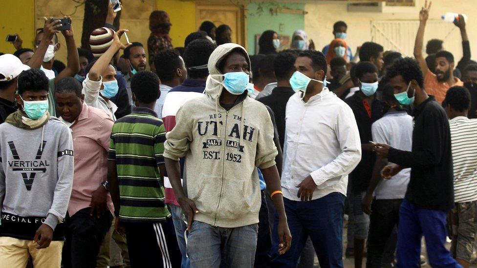 Protesters in Sudan