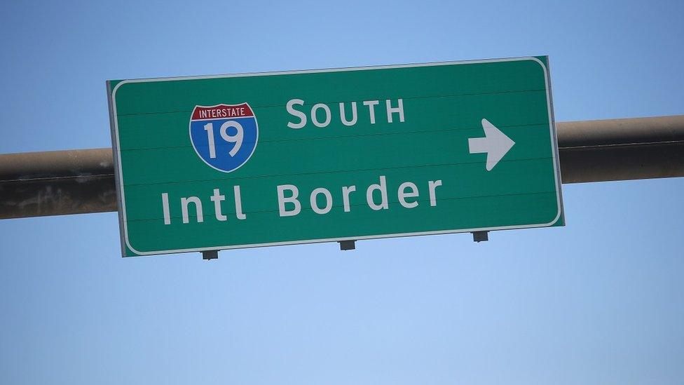 US border sign